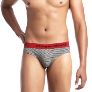 Chromozome Men Grey Striped Brief