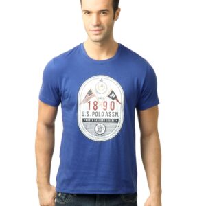 U.S. Polo Assn. Men Printed Limoges Blue Tshirt