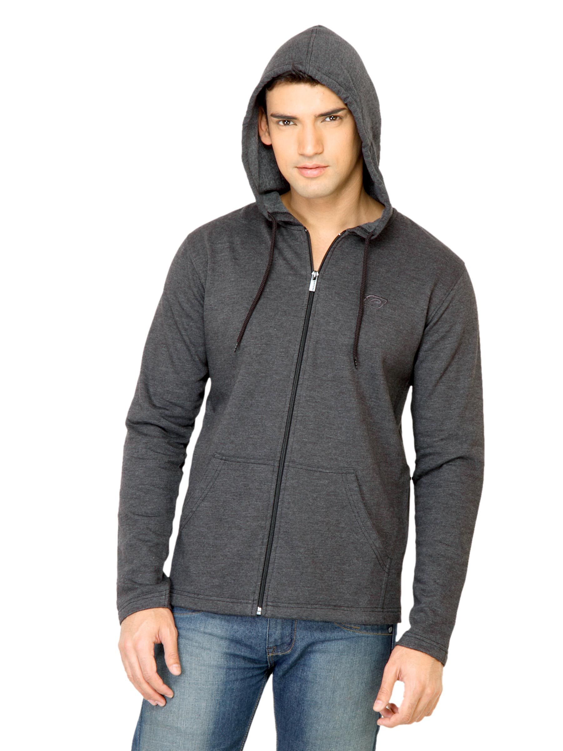 Proline Men Solid Grey Sweatshirt