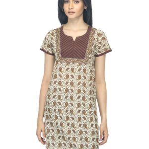 Vishudh Women Printed Brown Kurta