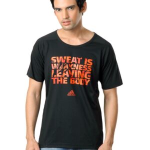 ADIDAS Men Black T-shirt