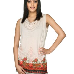 Scullers For Her Women Fashion Summer Beige Top