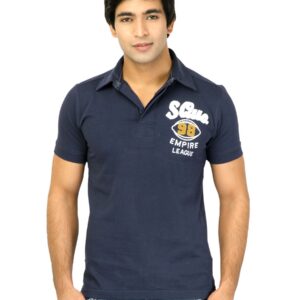 Status Quo Men Solid Navy Blue Tshirts