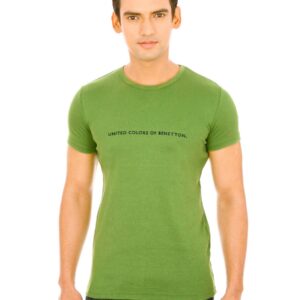United Colors of Benetton Men Light Green Tshirts