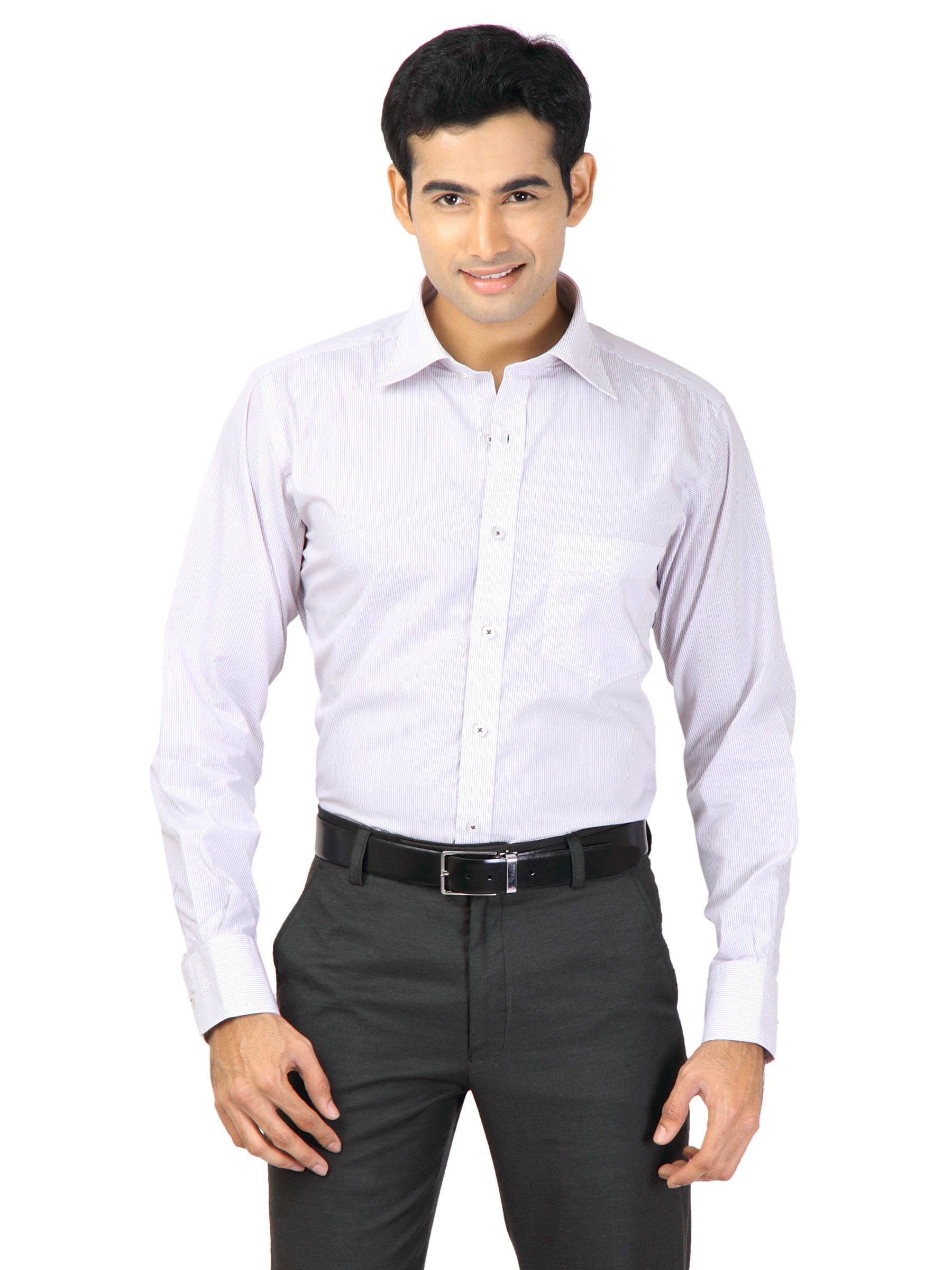 Genesis Men Stripes White Shirts