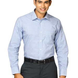 John Miller Men Blue Check Shirt