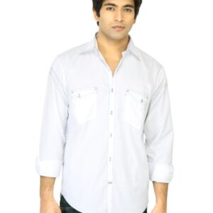 John Players Men Solid White Shirt