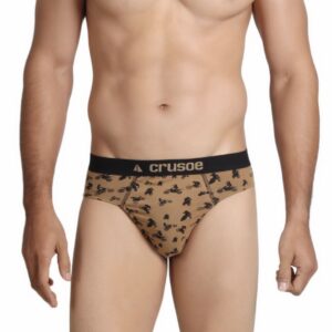 Crusoe Men Small Biker Brown Brief