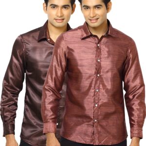 Indigo Nation Men Reversible Bling Red Shirts