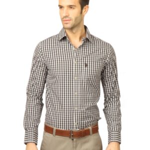 U.S. Polo Assn. Men Check Brown Shirt