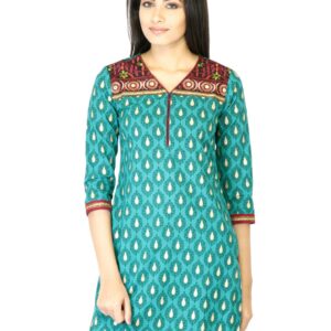 Mother Earth Women Green Printed Kurta