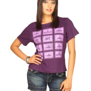 Tantra Women's Road Signs Purple T-shirt