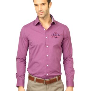 U.S. Polo Assn. Men Solid Pink Shirt