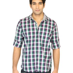 Turtle Check Men Green Shirt