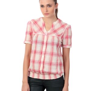 Latin Quarters Women Red Check Top