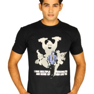 Myntra Men's I Have Multiple Personalities Black T-shirt