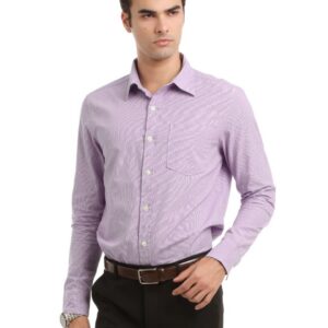 Myntra Men Lavender Striped Shirt