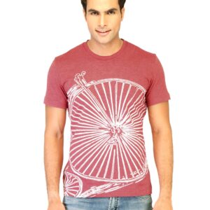 United Colors of Benetton Men Printed Maroon Tshirts