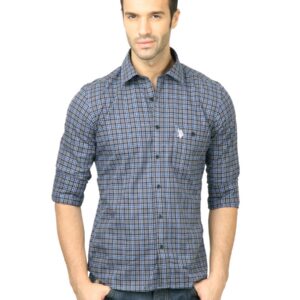 U.S. Polo Assn. Men Check Grey Shirt