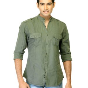 United Colors of Benetton Men Solid Green Shirts