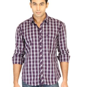 Highlander Men Check Purple Shirt