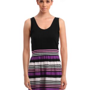 Femella Women Black Striped Tank Dress