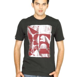 Puma Men's Graphic Optic Black Silver T-shirt