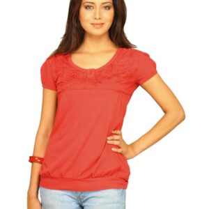 Wrangler Women's Short Placket Red Tops
