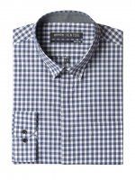 Arrow New York Men Navy Blue Check Slim Fit Shirt