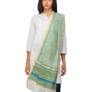 Fabindia Women Green Chanderi Dupatta