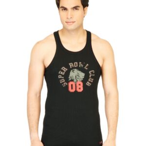 Facit Men Black Innerwear Vest