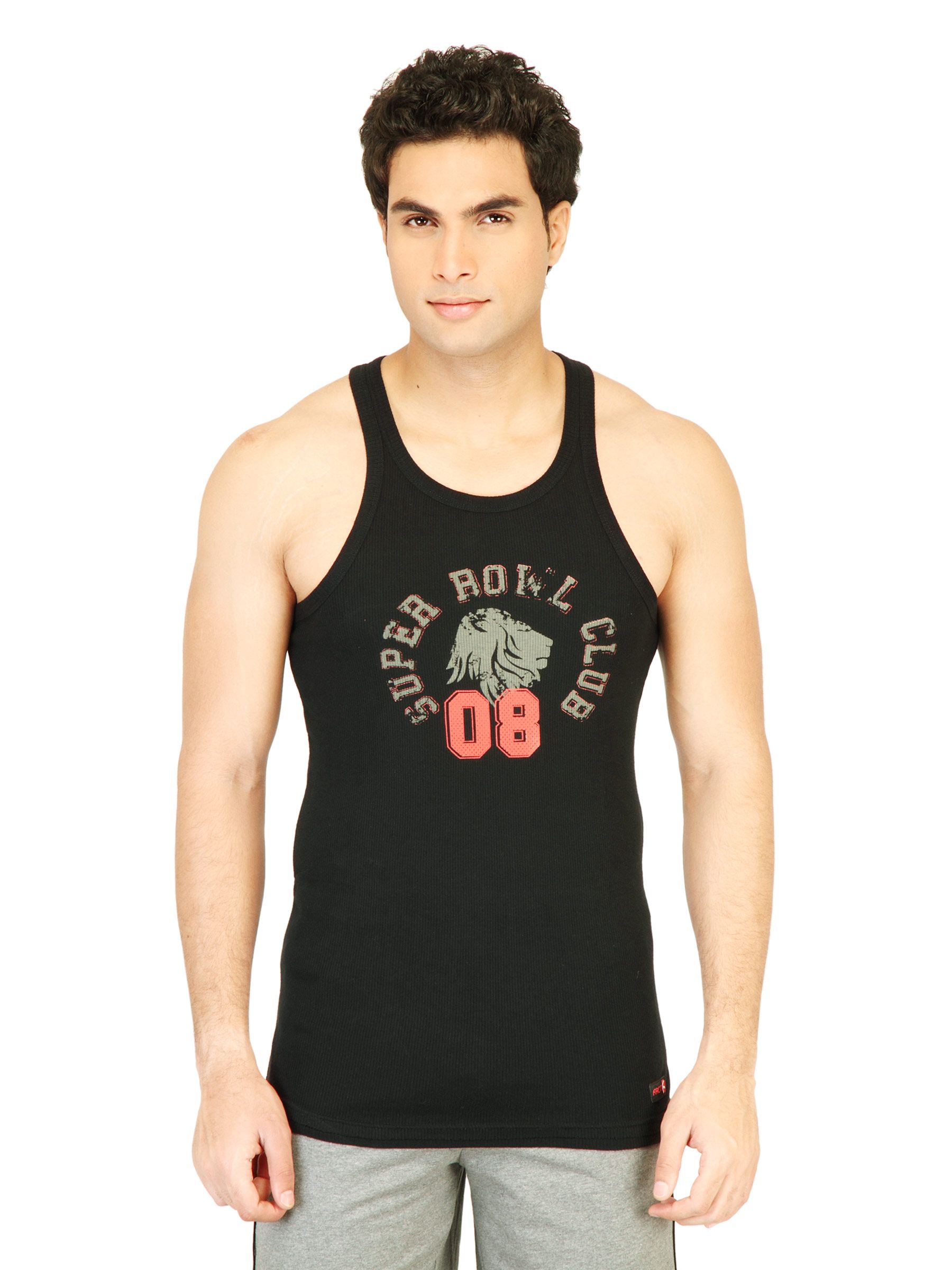 Facit Men Black Innerwear Vest