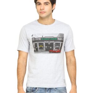 Locomotive Men Printed Grey T-shirt