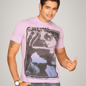 UCB Men's Super Star Print Purple T-shirt