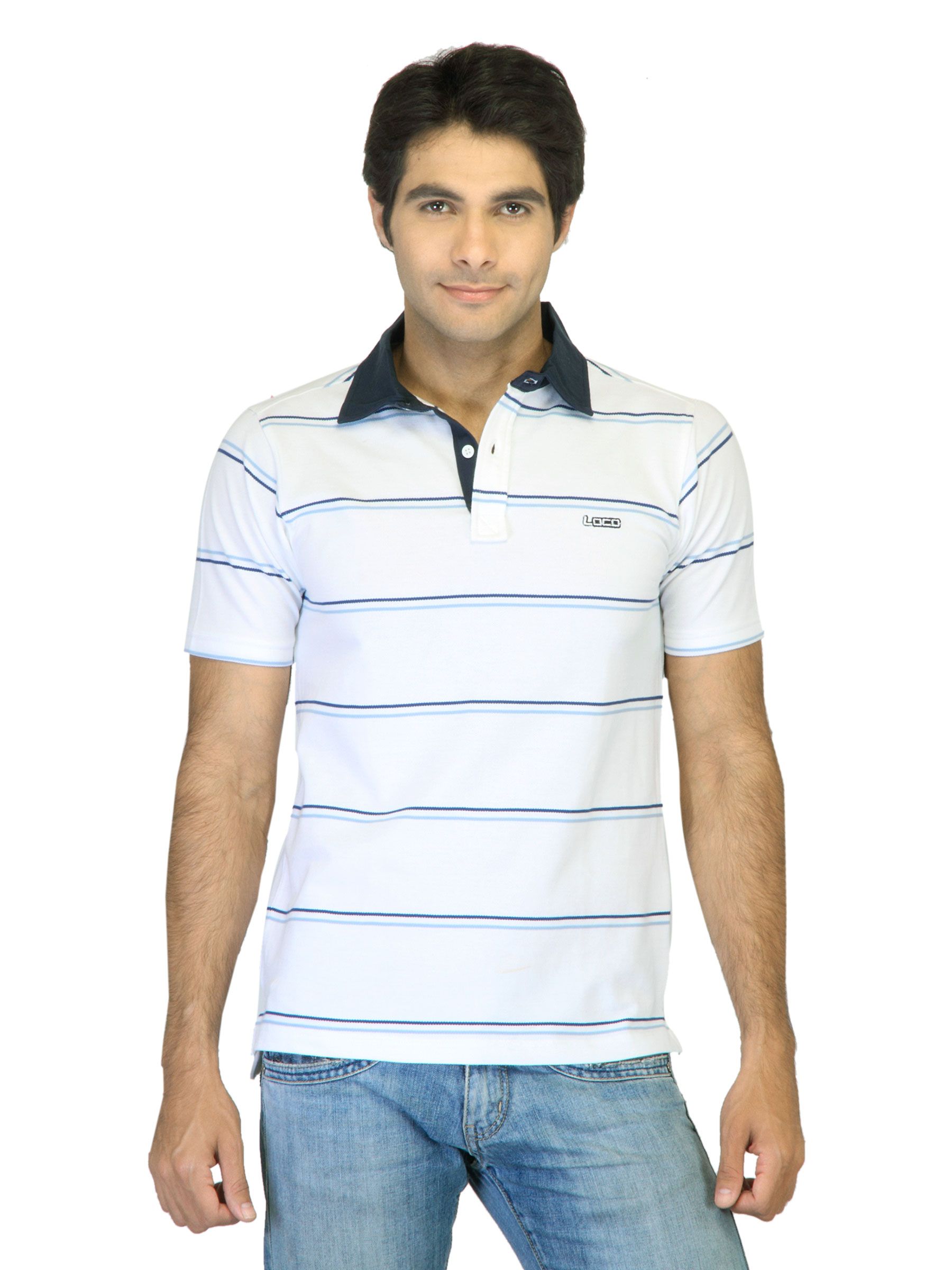 Locomotive Men Striped White T-shirt
