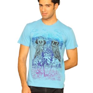 Free Authority Men's Owls With Glasses Blue T-shirt
