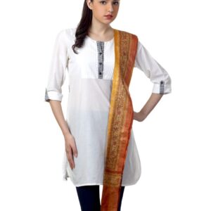Fabindia Orange Silk Dupatta