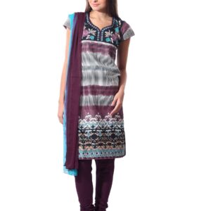 Aneri Women Blue & Maroon Printed Salwar Suit
