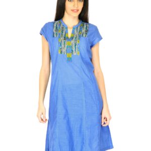 W Women Solid Blue Kurtas
