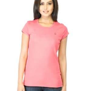 United Colors of Benetton Women Peach T-shirt