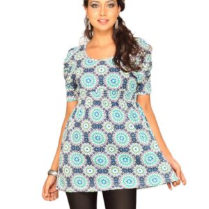 Jealous 21 Women Blue White Patterned Top