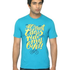 Mark Taylor Men Printed Blue T-shirt