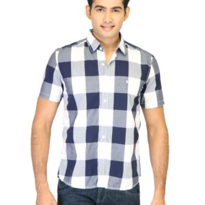 Belmonte Men Check Navy Blue Shirts