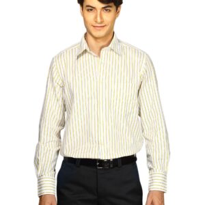 Indigo Nation Men Striped Yellow Shirt