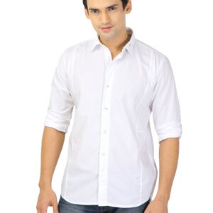 Basics Men White Slim Fit Shirt