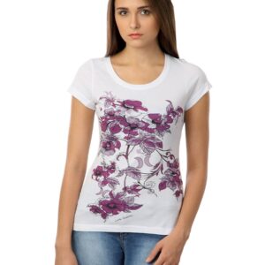 Latin Quarters Women White Printed Top