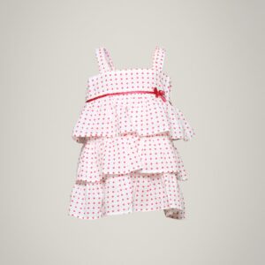 Gini and Jony Girl's Vanya White Polka Dot Kidswear