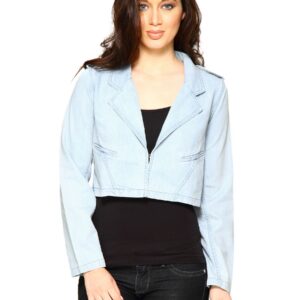 Forever New Women Washed Blue Jacket