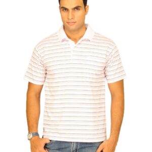 Classic Polo Men's White With Orange Black Stripe T-shirt