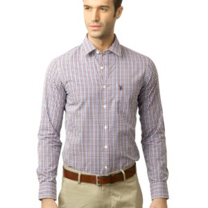 U.S. Polo Assn. Men Checks Maroon Shirt